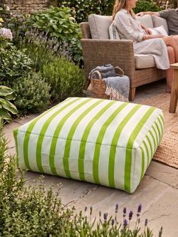 rucomfy Striped Box Floor Cushion Beanbag - view 2, Olive Green
