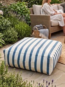 rucomfy Striped Box Floor Cushion Beanbag - view 2, Seafoam Blue
