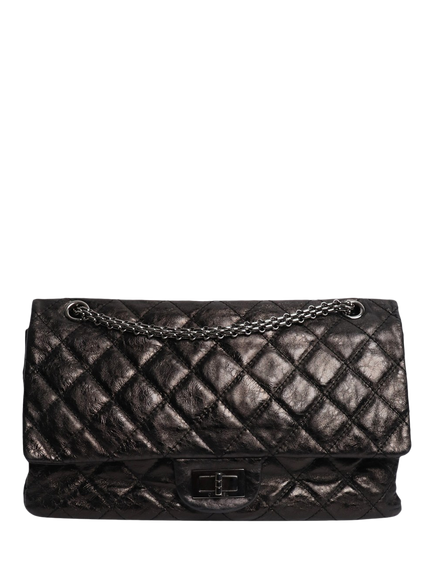 Pre-loved CHANEL 2006 2.55 Lambskin Quilted Shoulder Bag, Black, Black