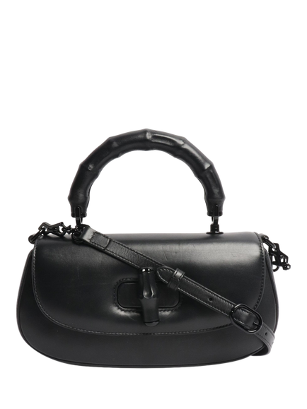 Pre-loved GUCCI Bamboo Diva Gold Hardware Bag, Black, Black