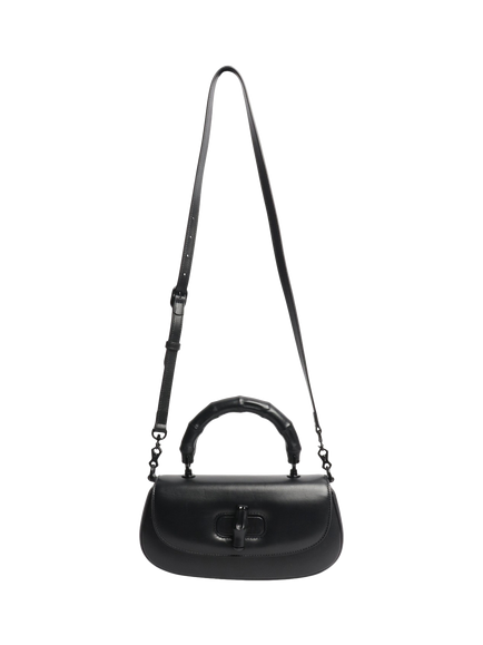 Pre-loved GUCCI Bamboo Diva Gold Hardware Bag, Black - view 2, Black