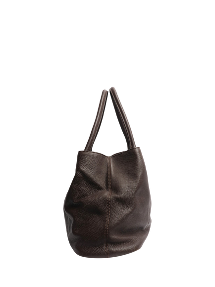Pre-loved Loro Piana Bellevue Leather Bag, Brown - view 2, Brown