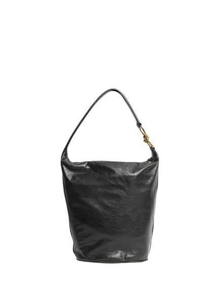 Pre-loved Bottega Veneta Leather Knot Shoulder Bag, Dark Green, Dark Green