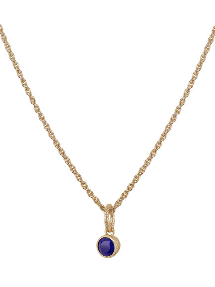 TUTTI Birthstone Lapis Necklace, Gold, September, Gold