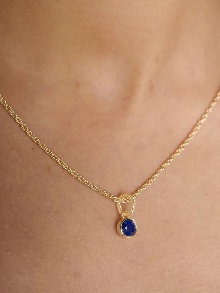 TUTTI Birthstone Lapis Necklace, Gold, September - view 2, Gold