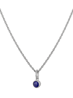 TUTTI Birthstone Lapis Necklace, Silver, September, Silver