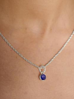 TUTTI Birthstone Lapis Necklace, Silver, September - view 2, Silver