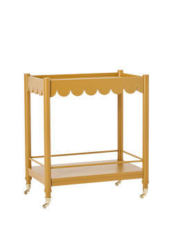 John Lewis OUTLET Scallop Hem Drinks Trolley, Like New, Ochre, Ochre