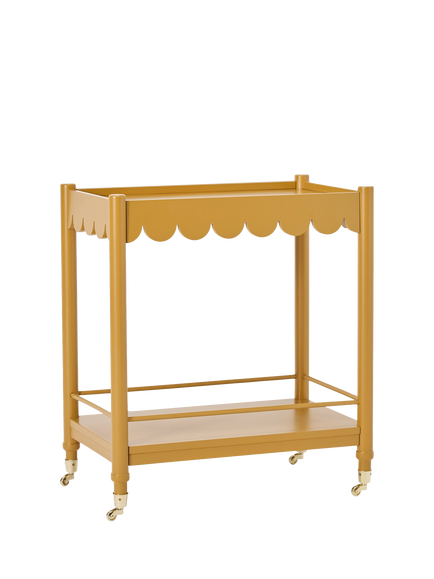 John Lewis OUTLET Scallop Hem Drinks Trolley, Like New, Ochre, Ochre
