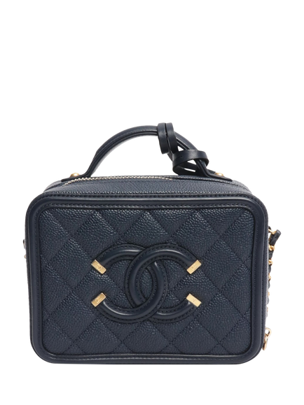 Pre-loved CHANEL 2019 Mini Vanity Crossbody Bag, Navy, Navy