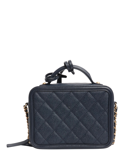 Pre-loved CHANEL 2019 Mini Vanity Crossbody Bag, Navy - view 2, Navy