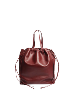 Pre-loved CELINE Coulisse Leather Tote Bag, Burgundy, Burgundy