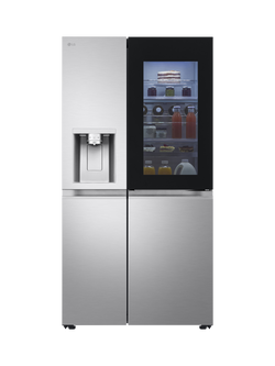 LG OUTLET GSXE90BSAD Freestanding 60/40 American Fridge Freezer, Like New, Silver, Silver