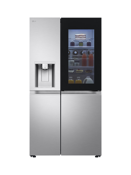 LG OUTLET GSXE90BSAD Freestanding 60/40 American Fridge Freezer, Like New, Silver, Silver