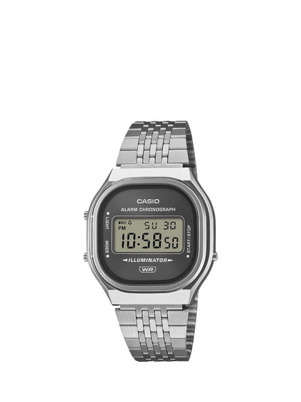 Casio A140WE-2AEF Unisex Digital Bracelet Strap Watch, Grey, Grey