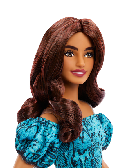 Barbie Fashionista Doll, Teal Animal Print - view 2, Multi