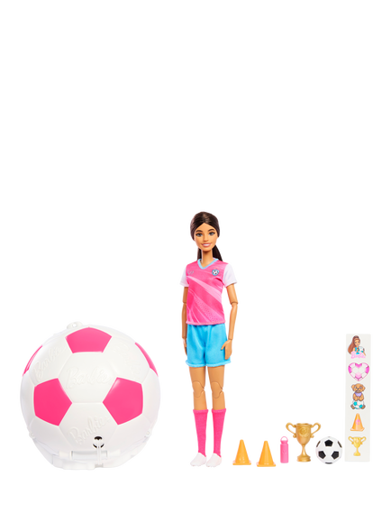 Barbie Roll and Reveal Football Player Doll, Multi