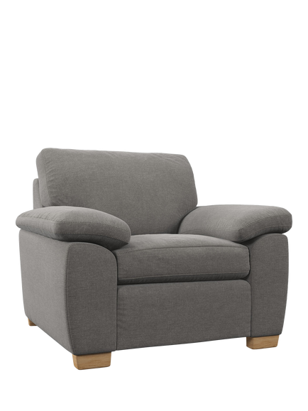 John Lewis OUTLET Camden Armchair, Light Leg, Like New, Flexi Elephant Mid Grey, Flexi Elephant Mid Grey
