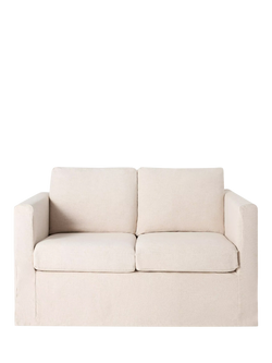 John Lewis OUTLET Loose Cover Small 2 Seater Sofa, Like New, Cotton Linen Natural, Cotton Linen Natural