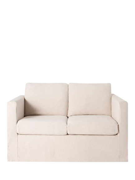 John Lewis OUTLET Loose Cover Small 2 Seater Sofa, Like New, Cotton Linen Natural, Cotton Linen Natural