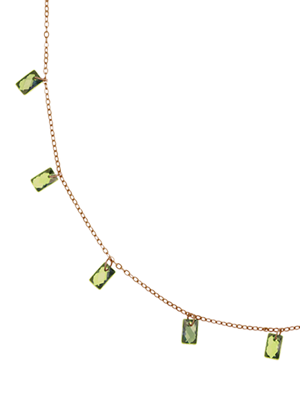 Nina B Tivoli Baguette Necklace, Gold/Green - view 2, Gold/Green