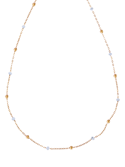 Nina B Tivoli Beaded Necklace, Gold/White, Gold/White
