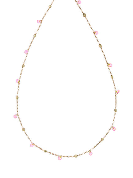 Nina B Tivoli Crystal and Bead Necklace, Gold/Pink, Gold/Pink
