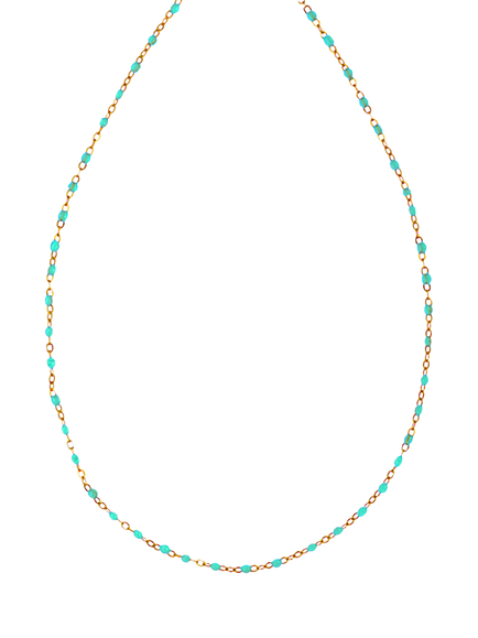 Nina B Tivoli Enamel Bead Necklace, Gold/Turquoise, Gold/Turquoise