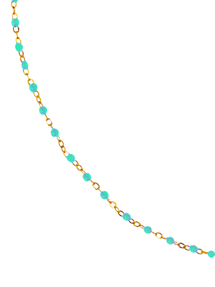 Nina B Tivoli Enamel Bead Necklace, Gold/Turquoise - view 2, Gold/Turquoise