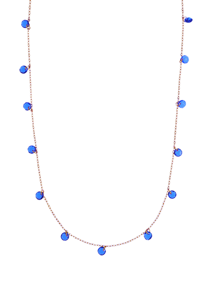 Nina B Tivoli Crystal Bead Necklace, Gold/Blue, Gold/Blue