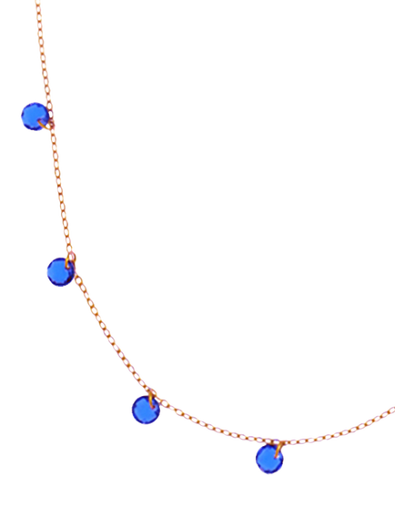 Nina B Tivoli Crystal Bead Necklace, Gold/Blue - view 2, Gold/Blue