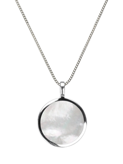 Nina B Circular Pendant Necklace, Silver/White