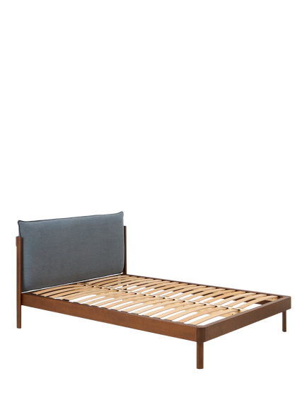 John Lewis OUTLET Pillow Bed Frame, King Size, Like New, Blue Denim, Blue Denim