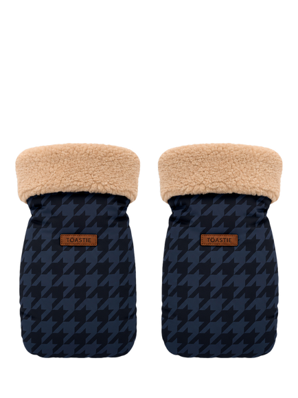 Toastie Baby Houndstooth Stroller Mittens, Midnight Navy, Midnight Navy