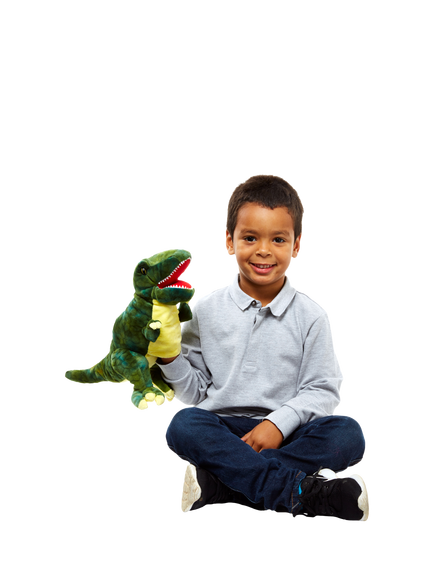 Puppet Company Baby T-Rex Glove Puppet, Green - view 2, Green