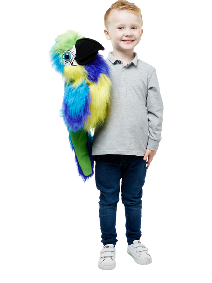 Puppet Company Blue & Gold Macaw Glove Puppet - view 2, Blue & Yellow