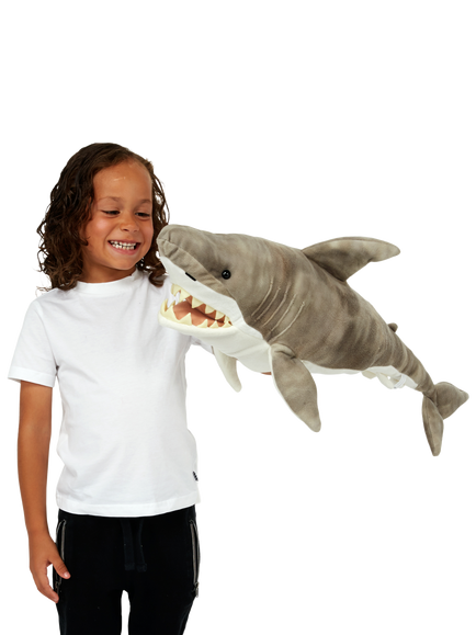 Puppet Company Shark Large Creatures Hand Puppet, Grey - view 2, Grey