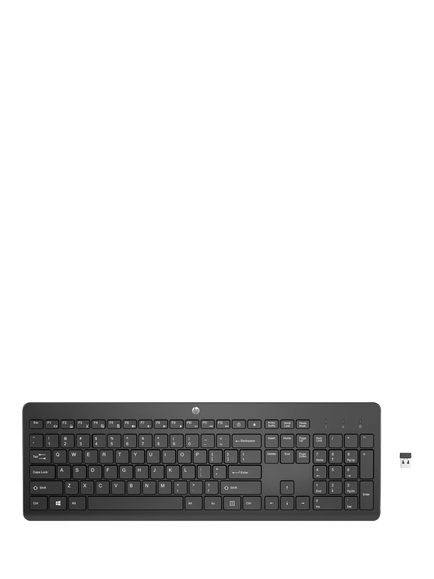 HP 230 Wireless Keyboard, Black, Black