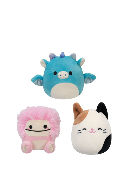Squishmallows MallowMees, H8cm, Pack of 3, Multi