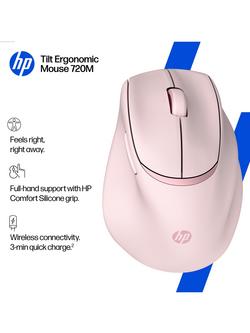HP 720M Tilt Ergonomic Wireless Mouse, Pink - view 2, Pink