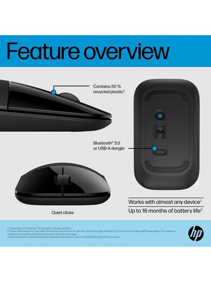 HP Z3700 Wireless Mouse, Black - view 2, Black