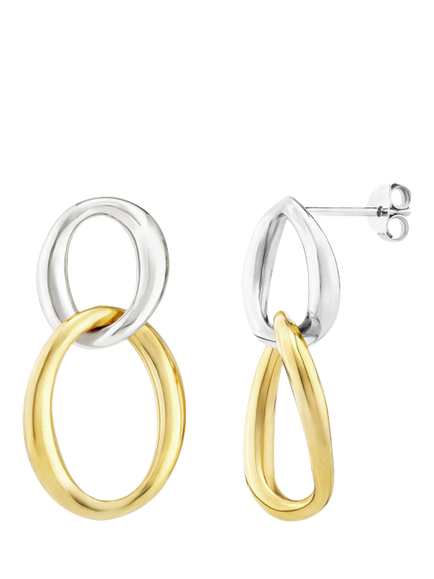 Dinny Hall Wave Double Drop Earrings, Gold/Silver, Gold/Silver