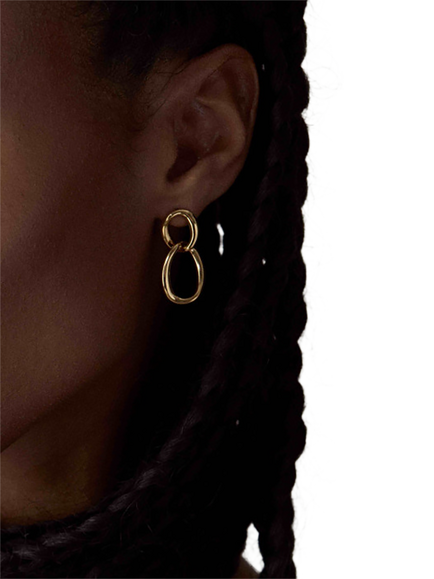 Dinny Hall Wave Double Drop Earrings, Gold - view 2, Gold