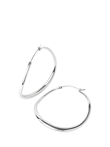 Dinny Hall Wave Large Hoop Earrings, Silver, Silver