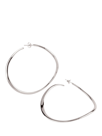 Dinny Hall Wave XL Hoop Earrings, Silver