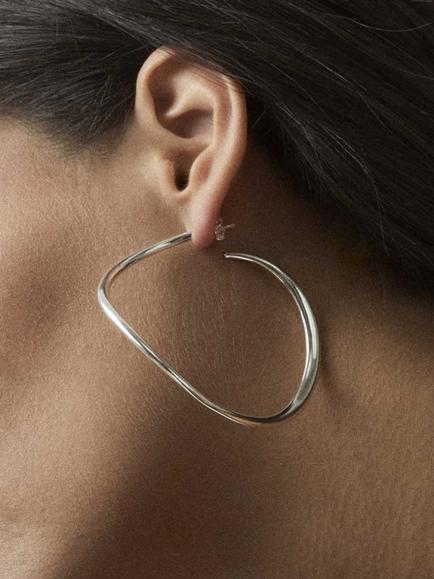 Dinny Hall Wave XL Hoop Earrings - view 2, Silver