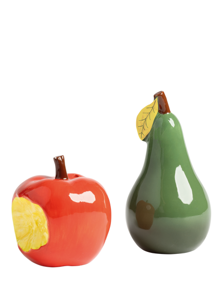 &k Amsterdam Apple and Pear Salt & Pepper Set, Green/Red Multi, Green/Red Multi
