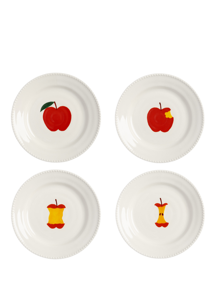 &k Amsterdam Hal Haines Side Plates, Set of 4, Multi, White Multi