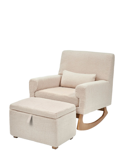 Gaia Baby Serena Nursing Rocking Chair & Ottoman Footstool, Brown, Brown