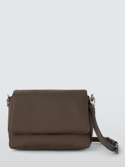 John Lewis Nylon Crossbody Shoulder Bag, Choc, Choc